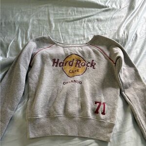 Hard Rock Cafe Gray Sweatshirt with Red Accents